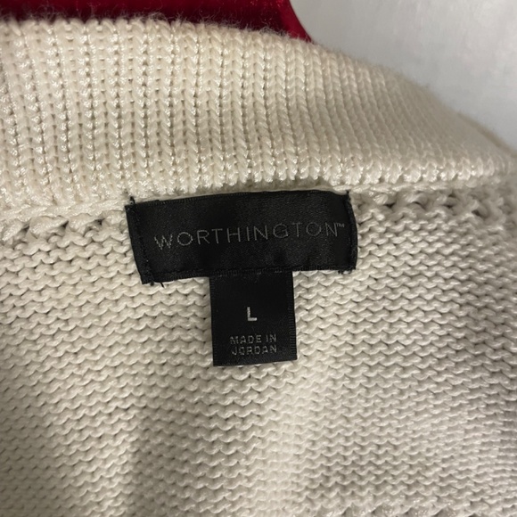 Worthington V-Neck Short Sleeve Cardigan Sweater Size L - Picture 6 of 9